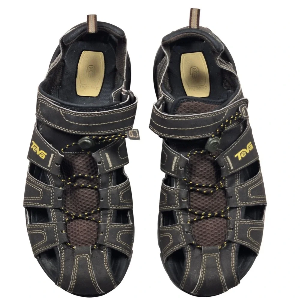 Teva Omnium Fisherman Sandals Mens 11 Brown Fair‎ 1001116 ShocPad Hiking Water